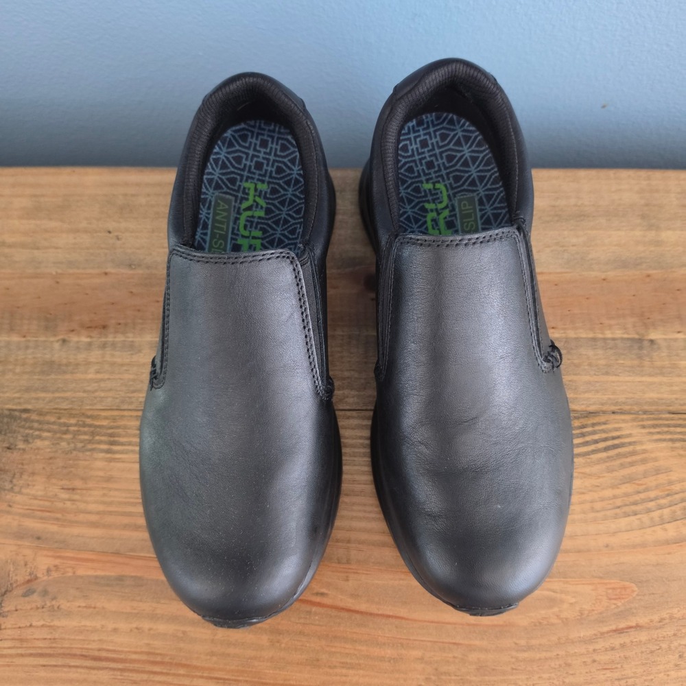 Kuru Womens Kivi 2 Slip On Work‎ Shoes Black Leather Anti Slip 8 Wide - Picture 3 of 11